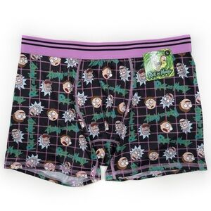 Rick and Morty Boxer Briefs Mens Large Underwear Black Purple Matrix Fun Gift